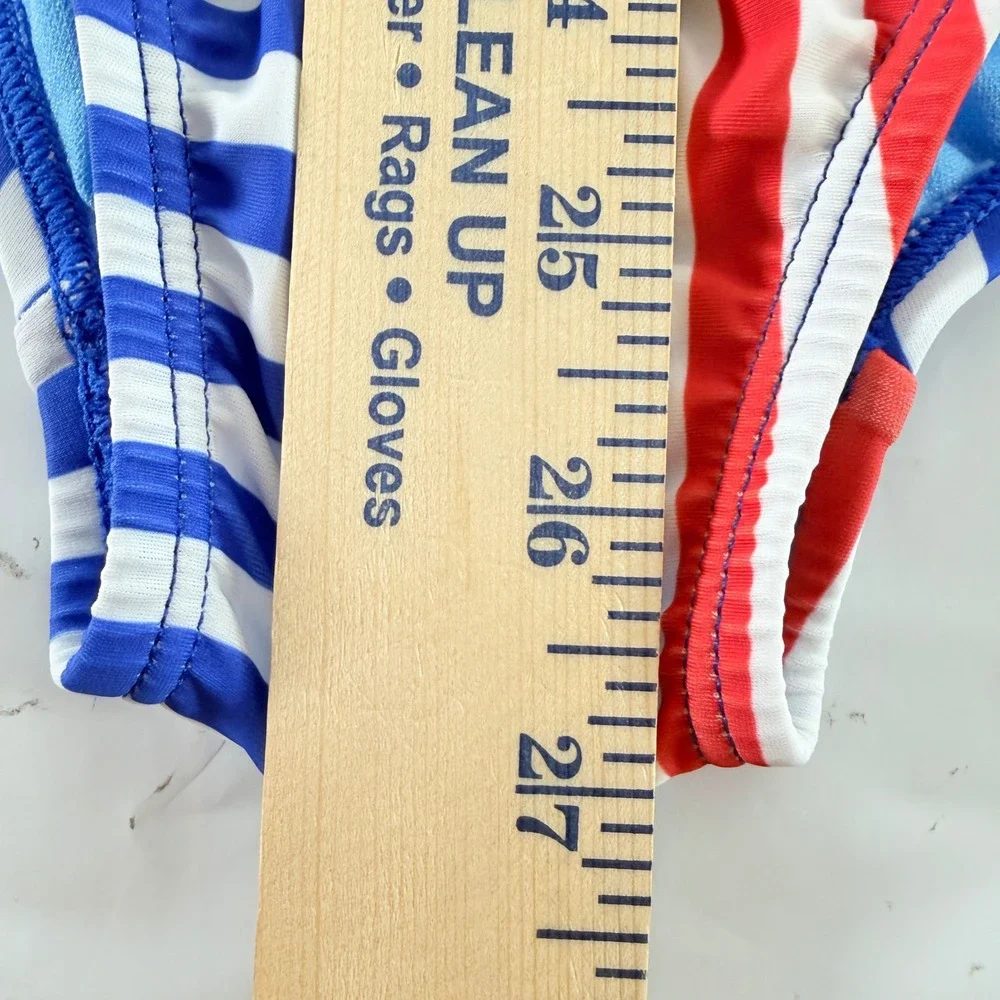 Speedo Girls One Piece Patriotic Stripe Blocked Swimsuit‎ True Cobalt Size 16